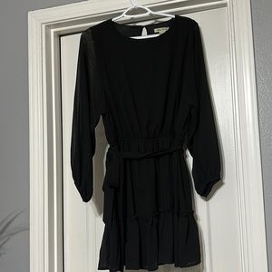 Black polyester cocktail dress